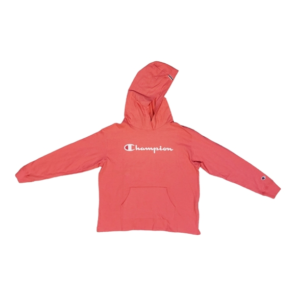 Champion Women's Middleweight Jersey Hoodie, Script Logo, Pinky Peach, L… - Picture 3 of 9